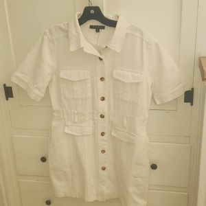 White Denim Shirt Dress